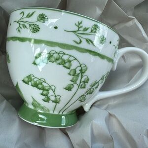 Grace Teaware Green Floral Oversize Teacup lily of Valley new china